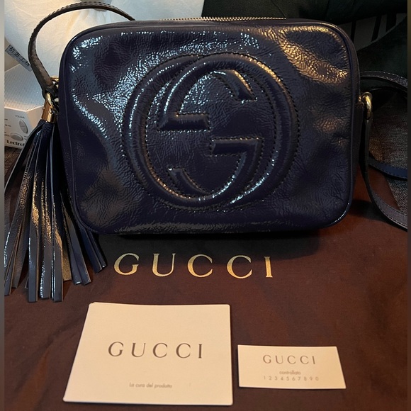 Gucci Blue Patent Soho Disco Bag - Picture 10 of 15